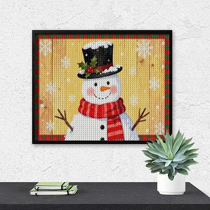 AIVKIEJK Diamond Painting Kits for Adults - Festive Snowman Red Scarf Painting DIY 5D Full Drill Diamond Dots Paintings with Diamonds Gem Art and Crafts Home Decor 16"x20"