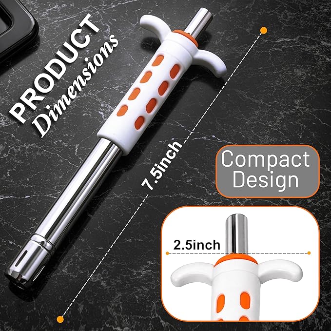 Easy Grip Premium Waterproof Stainless Steel Matt Finish Regular Gas Lighter for Gas Stove, Restaurants & Kitchen Use (Orange)