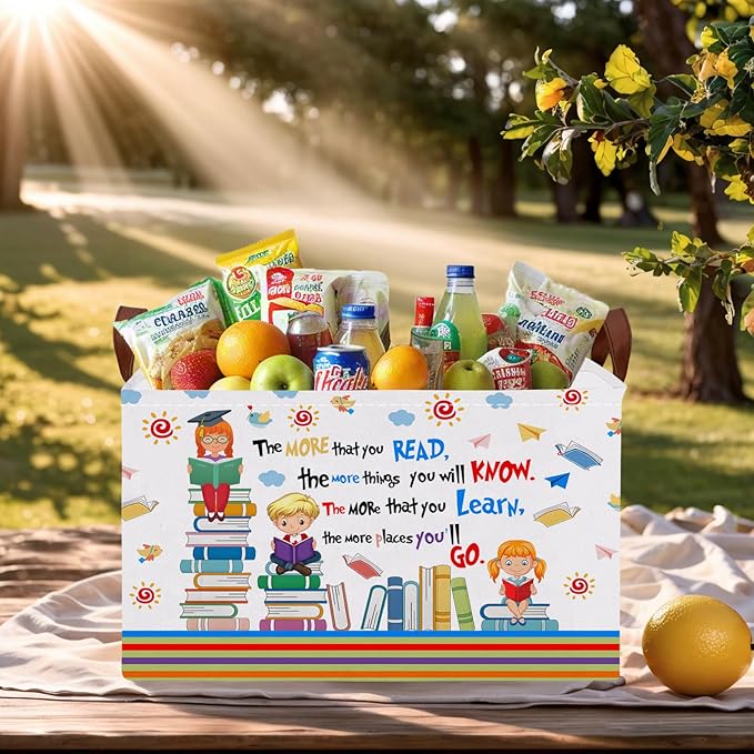 Reading Book Storage Basket Organizer for Nursery, Classroom, Library, and Daycare Store Books, Clothes (Kid Learning)