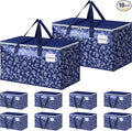 HomeHacks Moving Bags, Extra Large Size Moving Boxes, Heavy Duty Luggage Bags with Smooth Zipper and Sturdy Handles, Large Capacity & Easy Loading Storage Totes for Space Saver 88L, 10-Pack, Blue