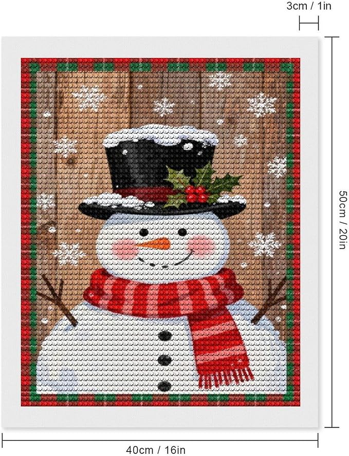AIVKIEJK Diamond Painting Kits for Adults - Festive Snowman Red Scarf Painting DIY 5D Full Drill Diamond Dots Paintings with Diamonds Gem Art and Crafts Home Decor 16"x20"