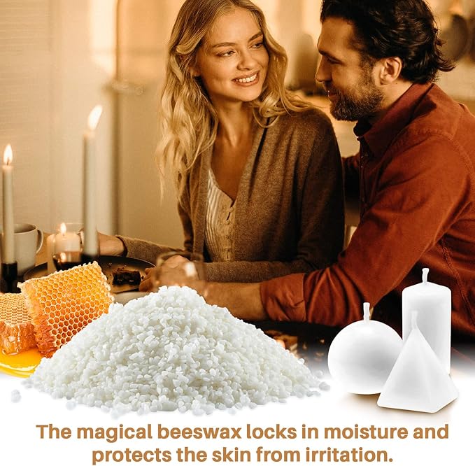 CARGEN White Beeswax Pellets - 3LB Beeswax Pastilles Bulk Bees Wax Pellets Triple Filtered for DIY Making Candles Skin Care Lip Balm Soap Lotion and Soap Making Supplies for Christmas,Halloween