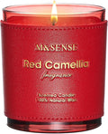 M&SENSE Red Camellia Candles for Women, Non Toxic Organic Soy Wax, 10oz 42 Hour Long Lasting Clean Burn, Spring Floral Scented Candles for Home, Stress Relief Valentines Aromatherapy Gifts for Her
