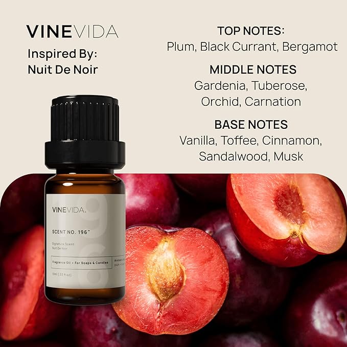 VINEVIDA [0.33 oz] Scent Nuit De Noir; Fragrance Oil for Candle Making and Soap Making - Winter & Holiday Oils