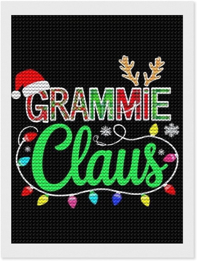 AIVKIEJK Diamond Painting Kits for Adults - Grammie Claus Grandma Christmas Xmas Painting DIY 5D Full Drill Diamond Dots Paintings with Diamonds Gem Art and Crafts Home Decor 12"x16"