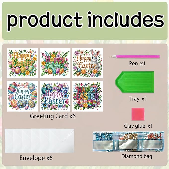 DoxQcs 5D Diamond Art Painting Greeting Cards Kit, DIY Cards for Blessings Congratulations Gifts, Greeting Card Set for Birthday Thanksgiving Day Christmas Halloween-2PCS-2