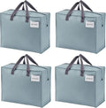 VENO 4 Pack Heavy Duty Moving Bags, Storage Bags, Packing Supplies, Top Zipper, Storage Totes for Camping, Clothes, Bedding, Comforters, Pillows (13 Gallon Light Blue, 4 Pack)