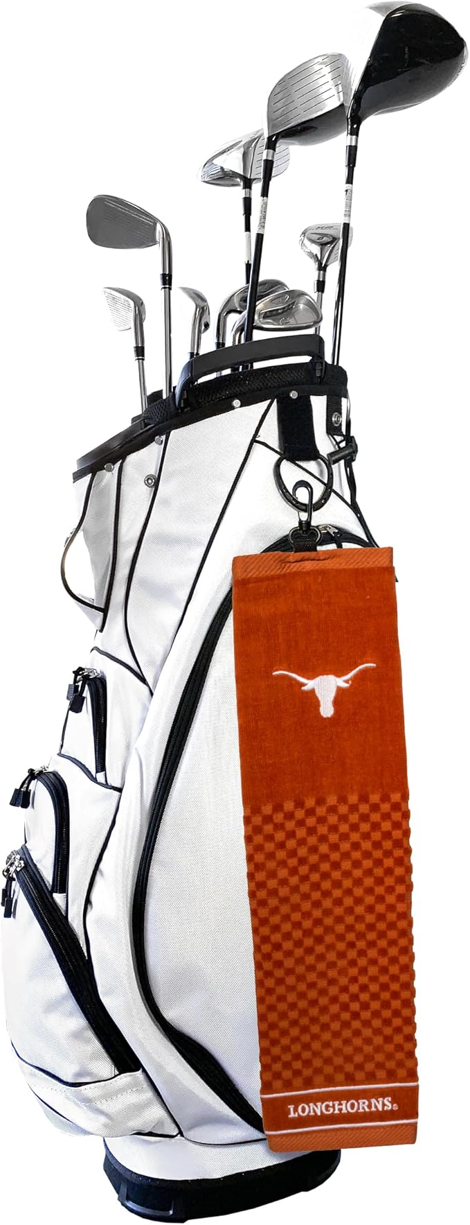 Team Golf NCAA Texas Longhorns Embroidered Golf Towel Embroidered Golf Towel, Checkered Scrubber Design, Embroidered Logo