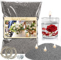 Sukh Grey Candle Sand with Wick - 430G(0.94lb) Sand Candle with Wicks Refillable for Weddings, Dating, Halloween, Christmas