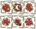 DIY Diamond Art Christmas Greeting Card, Diamond Art Christmas Greeting Card, Christmas Cards, Handmade Christmas Card Making Kits for Family & Friends-Christmas Poinsettia
