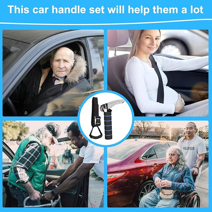 Shouken 3 in 1 Car Door Handle for Elderly-Car Handle Assist - Vehicle Support - Standing Mobility Aid Tool -Door Latch for Seniors