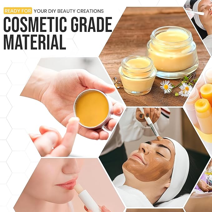 100% Pure Beeswax Block – Natural, Filtered & Cosmetic Grade – Locally Sourced, Additive-Free – for Skincare, Salves, Balms, DIY Crafts & Candle Making (1lb / 2lb Size) (2, Pounds)