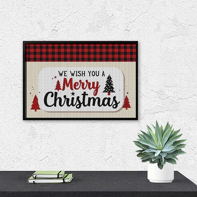 AIVKIEJK Diamond Painting Kits for Adults - Merry Christmas Welcome Painting DIY 5D Full Drill Diamond Dots Paintings with Diamonds Gem Art and Crafts Home Decor 8"x12"