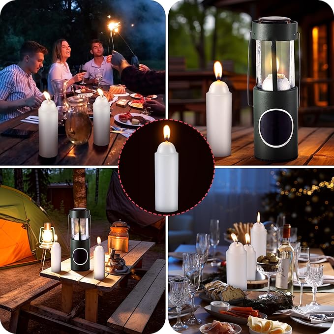 15 Pcs 15H White Paraffin Candles for Candle Lanterns, Emergency Candle for Outdoor Survival, Smokeless Long Lasting Bougie for Home Power Outages, Emergency, Survival