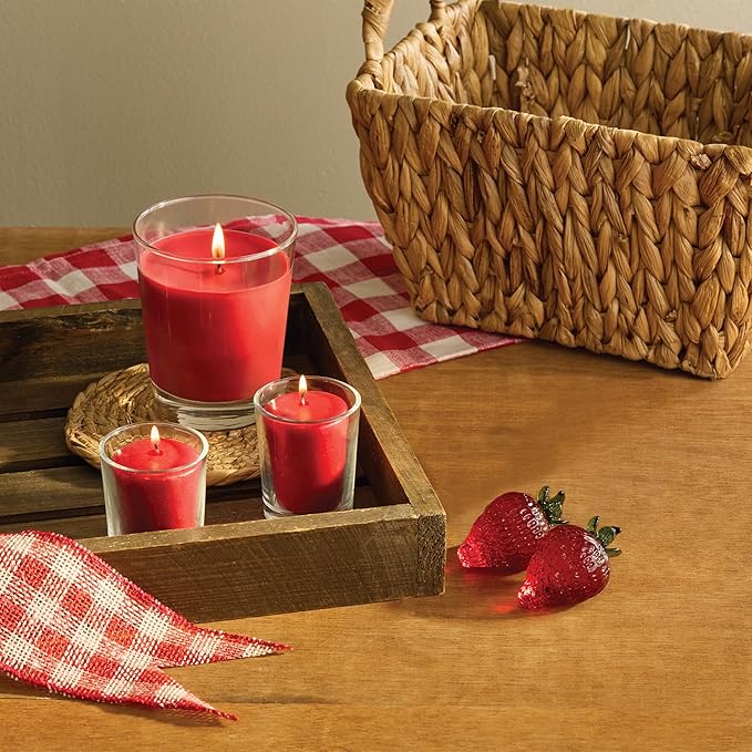 Root Candles Scented Candles Honeycomb Beeswax Blend Premium Handcrafted Candle, Large Veriglass, Strawberry Fields