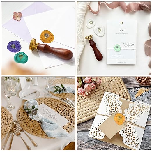 TRINIDa Wax Seal Kit, Premium Wax Seal Stamp Kit with 24 Colors 624 Pcs Beads, Metallic Pens, Warmer, Spoon and Tea Candles for Wedding Invitation, Letter Envelope, Gift Cards & DIY Crafts