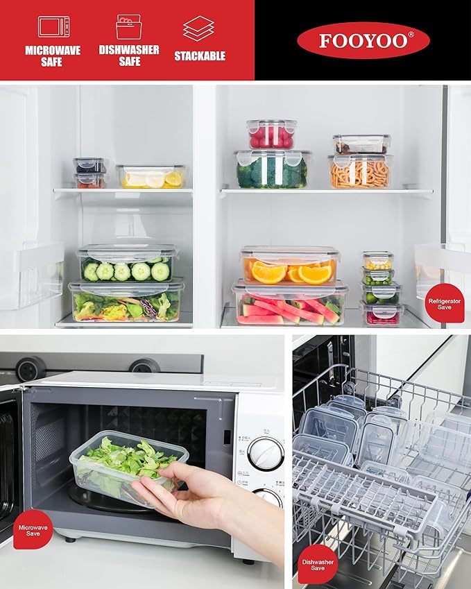 56 Pcs Large Food Storage Containers Set with Lids (28 Containers + 28 Lids), Airtight Plastic Storage Containers for Pantry & Kitchen Organization, BPA-Free, Leak-Proof
