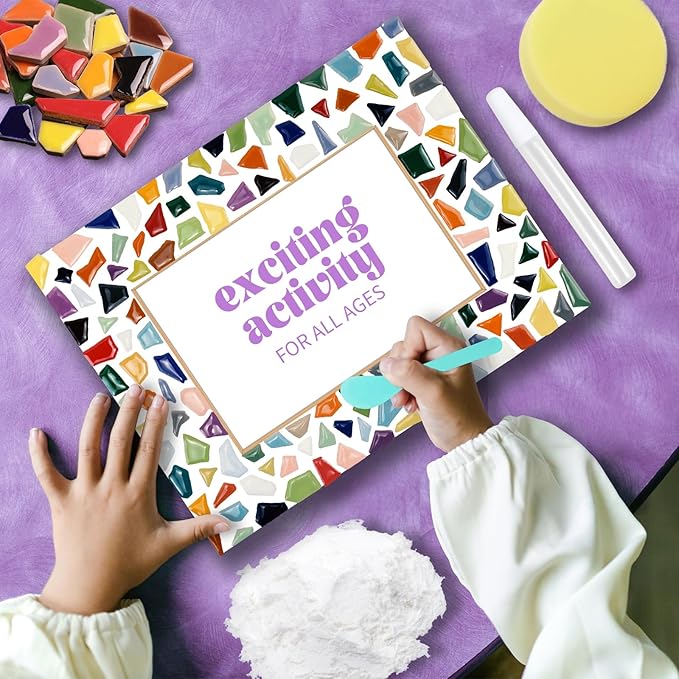 goldentime Decorate Your Own Mosaic Picture Frame - DIY Mosaic Craft Kits Fun Arts and Crafts for Adults Christmas Valentine Birthday Father’s Day Gifts