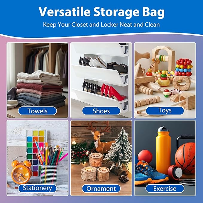 5 Gallon Zipper Bags with Handle and Bottom, Pack of 6, Heavy Duty Clear Handy Plastic Storage Bag, 18"x24" Reusable Large Zip Storage Bag for Sports, Travel, Moving and Clothes, 3-Mil Thick