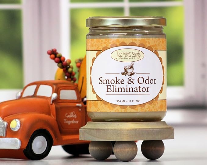 Smoke and Odor Eliminator Candle - Original Scent - Blended Soy Wax by Just Makes Scents (12 oz)