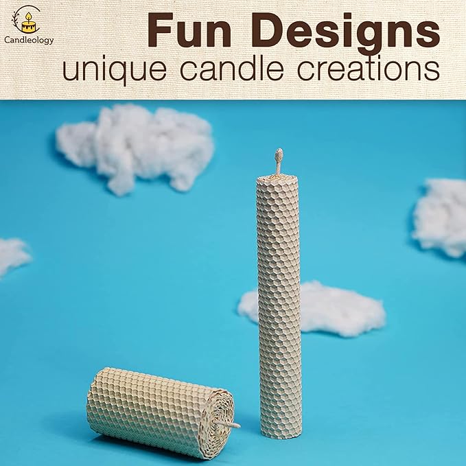 White Ivory Beeswax Sheets for Candle Making - Natural Beeswax Candle Making Kit for Kids & Adults