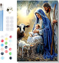 Bowetile Nativity Scene Paint by Numbers for Adults Beginners Framed, Adults' Paint-by-Number Christmas Kits on Canvas, Acrylic Number Painting Gifts for Home Wall Decor, 8x12in