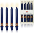 Navy Taper Candle 8 Inch Short Candlesticks Unscented Dripless Tapered Candle Set for Home Decor Wedding Party Dinner Candles, 4 Pack