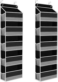 SpaceHacks 2 Pack Over The Door Organizer, Hanging Storage Organizer with Clear Window, 40lb Ultra Sturdy Large Capacity Room Organizer for Pantry Laundry Bathroom Nursery Closet (Black)