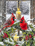 Skyboda Christmas Diamond Art Kits for Adults Beginners, Christmas Cardinal Diamond Painting Kits for Adults,5D Full Drill DIY Diamond Dot Gem Art Kit Wall Home Decor Arts Craft 12x16 inch