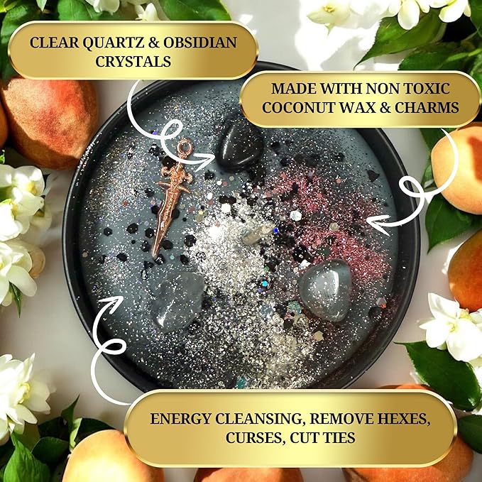Destroy Everything Spiritual Candle to Cut Ties, Remove hexes and Bad luck | Energy cleansing | Soy Candles Non Toxic | Sage Candle | Cleanse Your Home & Calm, Soothe, Restore Body & Mind (Set Of 3)