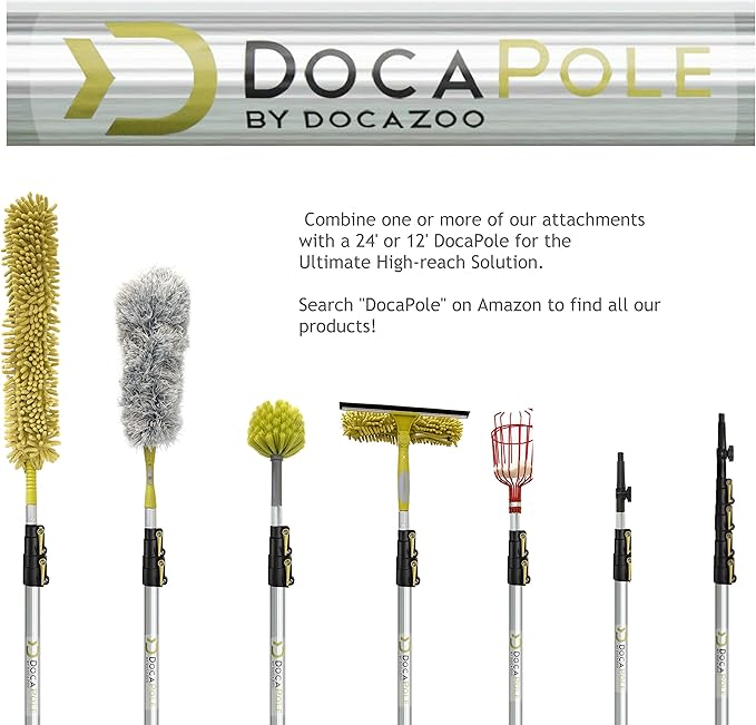 DOCA Gardening Tools Attachment - Extension Pole for Tree Trimming, Fruit Picker, Roof Rake for Leaves - Pole Saw