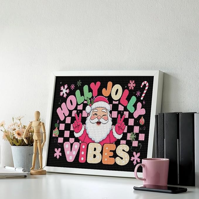 AIVKIEJK Diamond Painting Kits for Adults - Cute Santa Claus Christmas Vibes Xmas Painting DIY 5D Full Drill Diamond Dots Paintings with Diamonds Gem Art and Crafts Home Decor 16"x20"