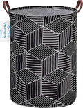 LANGYASHAN Laundry Basket Canvas Fabric Collapsible Organizer Basket for Storage Bin Toy Bins Gift Baskets Bedroom Clothes Children Nursery Hamper (Black diamond)