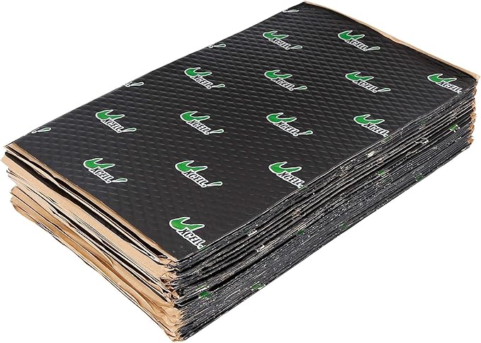 uxcell 34pcs 80mil 36sqft Car Sound Deadener Heat Insulation Mat Butyl Pad Damping Self Adhesive Deadening Material Roof Floor Sound Barrier Black