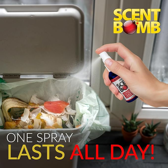 Scent Bomb Air Freshener Spray, Long-Lasting Odor Eliminator - Effective Deodorizer for Home & Car, Fresh Room Spray for Kitchen, Bathroom & Smell Neutralizer - 1 oz Pack of 4, Strawberry Scent