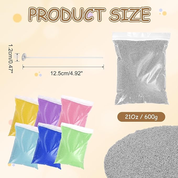 MECCANIXITY Pearled Sand Candles with 50 Pcs Wicks 21Oz / 600g Candle Beads Refillable Powder Sand Wax Making Kit for Thanksgiving Christmas Wedding Party DIY Home Crafts, Gray