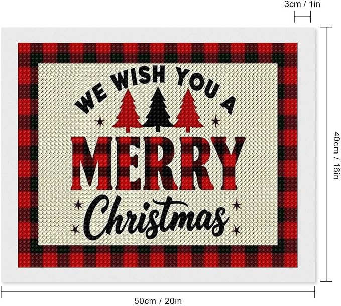AIVKIEJK Diamond Painting Kits for Adults - Merry Christmas Welcome Painting DIY 5D Full Drill Diamond Dots Paintings with Diamonds Gem Art and Crafts Home Decor 16"x20"