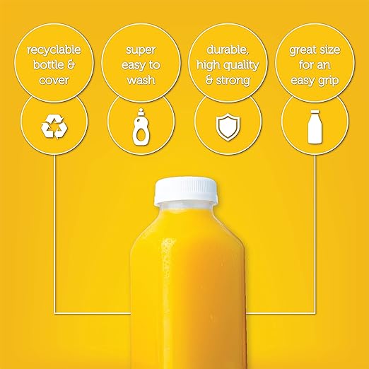 Disposable Juice Container with Caps, 12 Oz Reusable, Clear & Empty Smoothie Bottle For Grab & Go Drink & Juicing Journey, 160 Pcs BPA-Free Plastic Water Bottles, Handy, Leak-Proof Beverage Containers