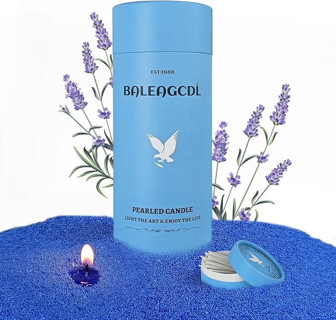 Pearled Candles with 30 Wicks -18 Oz YUKCAXDLS Wild Sage Mist Scented DIY Pearleds Wax Refillable for Making Lasts up to 100+Hours of Steady Burn Smokeless - Dark Blue