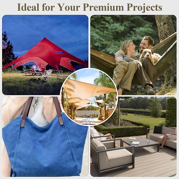 Foreate Waterproof Canvas Fabric by The Yard 600D Fade & UV Resistant Indoor Outdoor Oxford Fabric 58” W Upholstery Polyester Material for Patio Chairs Tent Camping DIY, 1 Yard Khaki