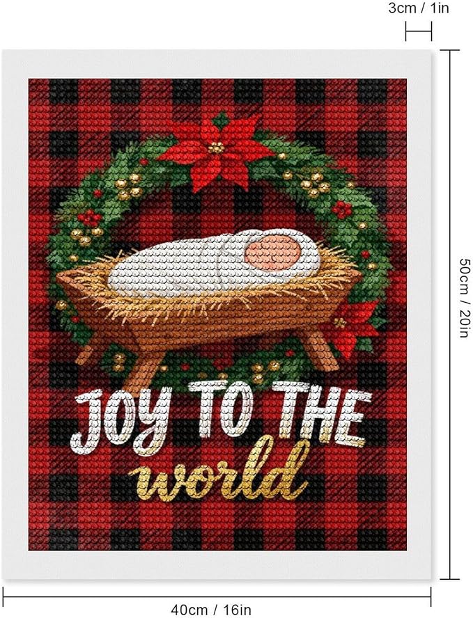 AIVKIEJK Diamond Painting Kits for Adults - Faith Christmas World Joy Painting DIY 5D Full Drill Diamond Dots Paintings with Diamonds Gem Art and Crafts Home Decor 16"x20"