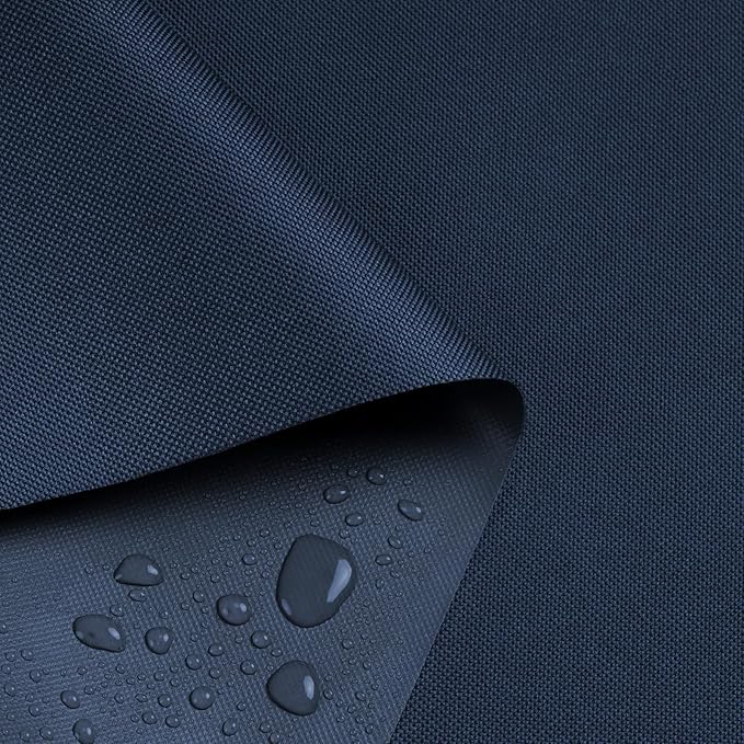 Waterproof Marine Canvas Fabric by The Yard 58"W 600D PVC Backing Water-Resistant Polyester Fabric Upholstery Material for Outdoor Indoor Marine Awning Tent Boat Furniture Cover DIY, 8 Yards Navy Blue