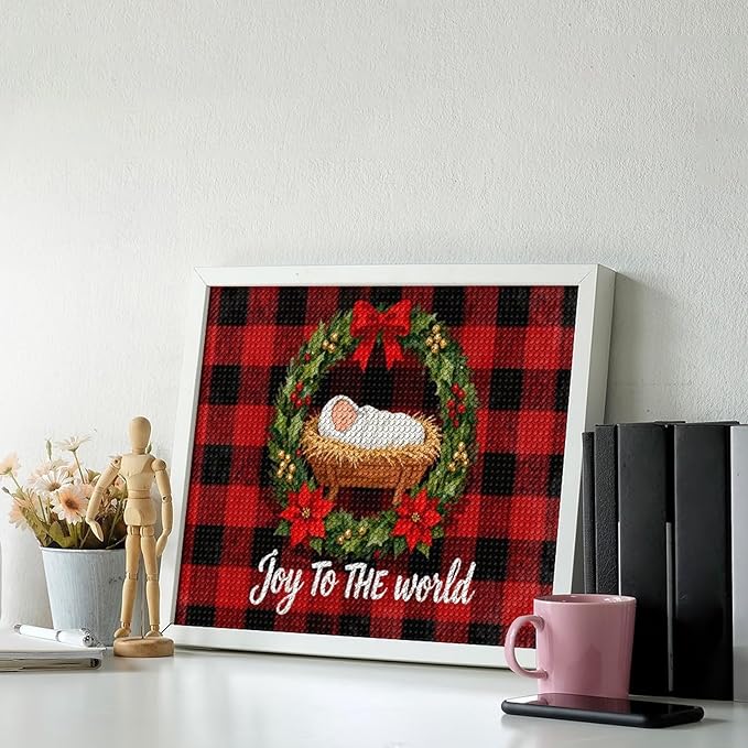 AIVKIEJK Diamond Painting Kits for Adults - Faith Christmas World Joy Painting DIY 5D Full Drill Diamond Dots Paintings with Diamonds Gem Art and Crafts Home Decor 16"x20"