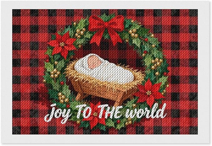 AIVKIEJK Diamond Painting Kits for Adults - Faith Christmas World Joy Painting DIY 5D Full Drill Diamond Dots Paintings with Diamonds Gem Art and Crafts Home Decor 8"x12"
