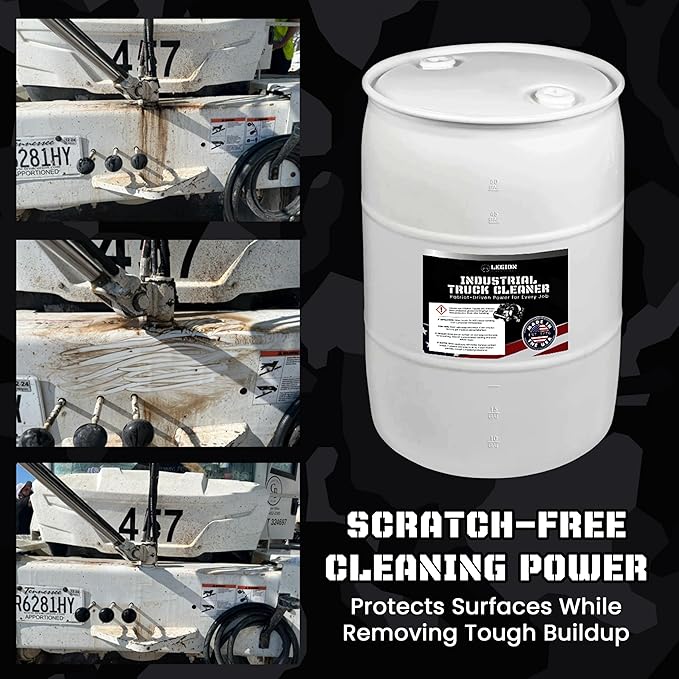 Industrial Truck Cleaner – Removes Road Film, Grease & Heavy Grime (Non-Corrosive, Biodegradable Formula), Professional Bulk Size, 55-Gallon Drum