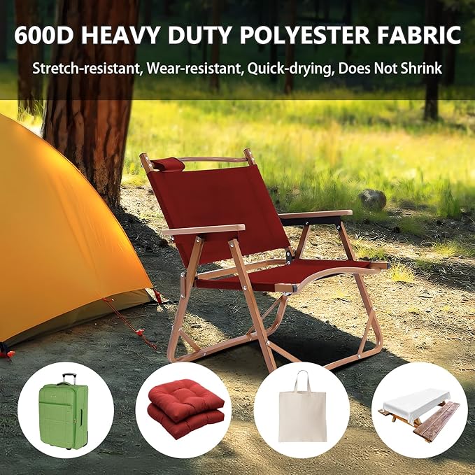 Waterproof Canvas Fabric by The Yard 58inch 600D Upholstery Material Polyester Fabric Outdoor Water Resistant Fabric for Sewing Chair Patio Cushion Purse Bag Interior, Pre Cut 3 Yard Red