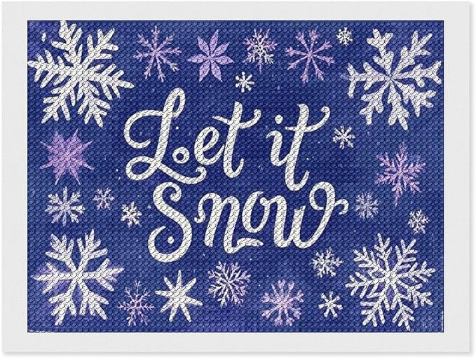 AIVKIEJK Diamond Painting Kits for Adults - Festive Snowflake Christmas Let It Snow Painting DIY 5D Full Drill Diamond Dots Paintings with Diamonds Gem Art and Crafts Home Decor 12"x16"