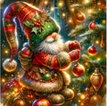 cviokrdu Christmas Diamond Art Kits for Adults, Gnome Diamond Painting Kits for Adults, Christmas Round 5D Gem Painting Kit Arts for DIY Crafts Gift Home Wall Decor 14x14inch