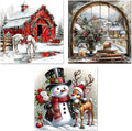 Meothan 3 Pack Diamond Art Kits for Adults, Christmas Diamond Painting Kits for Adults, 5D DIY Round Drill Gem Art Paint with Diamonds Dots Crafts Kits for Home Decor Gift 14x14inch