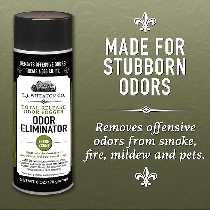 E.J. Wheaton Odor Eliminator, Total Release Odor Fogger, 3 Pack, Effectively Deodorizes and Neutralizes Foul Odors on Contact, Fresh Scent (6 OZ)